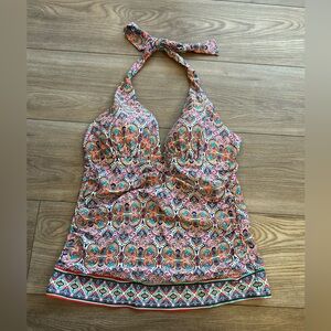 CHAPS Ralph Lauren Boho Paisley Halter Tankini Swim Top size S??
